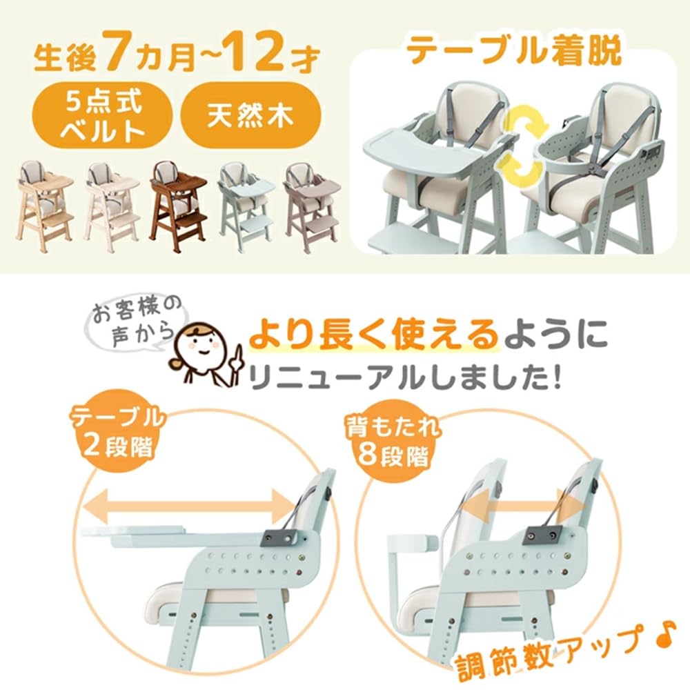 Amazon | タンスのゲン 現役ママが考えた ベビーチェア【幅ひろ調整で